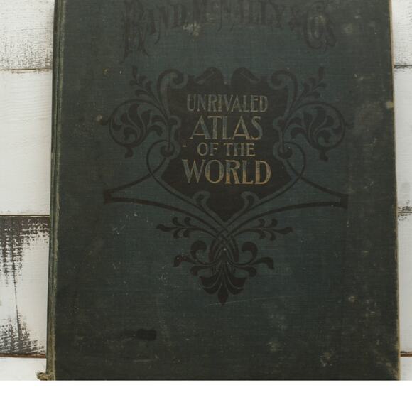 1915 Rand McNally & Co. USA Unrivaled Atlas of the World Book Antique - Picture 1 of 6
